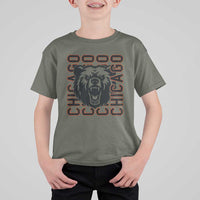 Game Day Football Fan Gift T Shirt For Kid Chicago With Bear - Wonder Print Shop