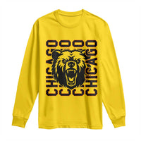 Game Day Football Fan Gift Long Sleeve Shirt Chicago With Bear - Wonder Print Shop