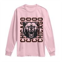 Game Day Football Fan Gift Long Sleeve Shirt Chicago With Bear - Wonder Print Shop