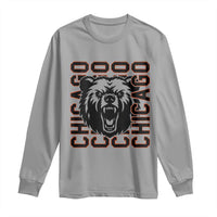 Game Day Football Fan Gift Long Sleeve Shirt Chicago With Bear - Wonder Print Shop