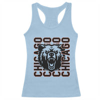 Game Day Football Fan Gift Racerback Tank Top Chicago With Bear - Wonder Print Shop