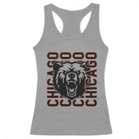 Game Day Football Fan Gift Racerback Tank Top Chicago With Bear - Wonder Print Shop