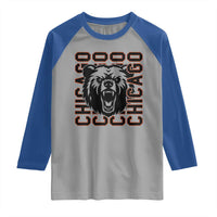 Game Day Football Fan Gift Raglan Shirt Chicago With Bear - Wonder Print Shop