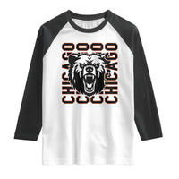 Game Day Football Fan Gift Raglan Shirt Chicago With Bear - Wonder Print Shop