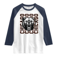Game Day Football Fan Gift Raglan Shirt Chicago With Bear - Wonder Print Shop