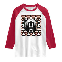 Game Day Football Fan Gift Raglan Shirt Chicago With Bear - Wonder Print Shop