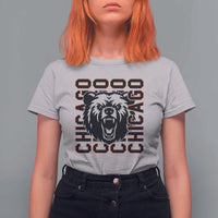 Game Day Football Fan Gift T Shirt For Women Chicago With Bear - Wonder Print Shop