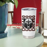 Game Day Football Fan Gift Tumbler Cup Chicago With Bear - Wonder Print Shop