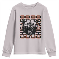 Game Day Football Fan Gift Youth Sweatshirt Chicago With Bear - Wonder Print Shop