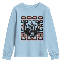 Game Day Football Fan Gift Youth Sweatshirt Chicago With Bear - Wonder Print Shop