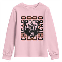 Game Day Football Fan Gift Youth Sweatshirt Chicago With Bear - Wonder Print Shop