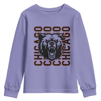 Game Day Football Fan Gift Youth Sweatshirt Chicago With Bear - Wonder Print Shop