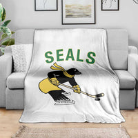 Funny Seal Ice Hockey Player Throw Blanket Winter Sports Gift - Wonder Print Shop