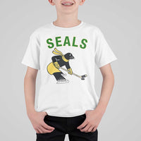 Funny Seal Ice Hockey Player T Shirt For Kid Winter Sports Gift - Wonder Print Shop
