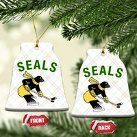 Funny Seal Ice Hockey Player Ceramic Ornament Winter Sports Gift - Wonder Print Shop