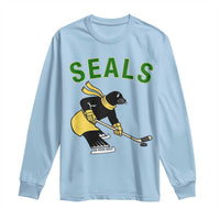 Funny Seal Ice Hockey Player Long Sleeve Shirt Winter Sports Gift - Wonder Print Shop