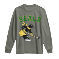 Funny Seal Ice Hockey Player Long Sleeve Shirt Winter Sports Gift - Wonder Print Shop