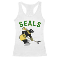 Funny Seal Ice Hockey Player Racerback Tank Top Winter Sports Gift - Wonder Print Shop