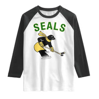 Funny Seal Ice Hockey Player Raglan Shirt Winter Sports Gift - Wonder Print Shop