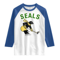 Funny Seal Ice Hockey Player Raglan Shirt Winter Sports Gift - Wonder Print Shop