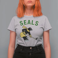 Funny Seal Ice Hockey Player T Shirt For Women Winter Sports Gift - Wonder Print Shop