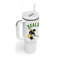 Funny Seal Ice Hockey Player Tumbler With Handle Winter Sports Gift - Wonder Print Shop