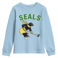 Funny Seal Ice Hockey Player Youth Sweatshirt Winter Sports Gift - Wonder Print Shop