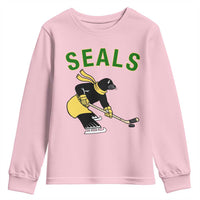 Funny Seal Ice Hockey Player Youth Sweatshirt Winter Sports Gift - Wonder Print Shop