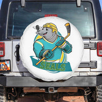 Cute Seal Playing Ice Hockey Spare Tire Cover Funny Winter Sports Gift - Wonder Print Shop