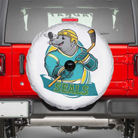 Cute Seal Playing Ice Hockey Spare Tire Cover Funny Winter Sports Gift - Wonder Print Shop
