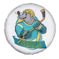 Cute Seal Playing Ice Hockey Spare Tire Cover Funny Winter Sports Gift - Wonder Print Shop