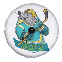 Cute Seal Playing Ice Hockey Spare Tire Cover Funny Winter Sports Gift - Wonder Print Shop