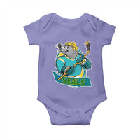 Cute Seal Playing Ice Hockey Baby Onesie Funny Winter Sports Gift - Wonder Print Shop