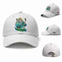 Cute Seal Playing Ice Hockey Baseball Cap Funny Winter Sports Gift
