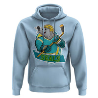 Cute Seal Playing Ice Hockey Hoodie Funny Winter Sports Gift - Wonder Print Shop