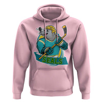 Cute Seal Playing Ice Hockey Hoodie Funny Winter Sports Gift - Wonder Print Shop
