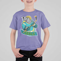 Cute Seal Playing Ice Hockey T Shirt For Kid Funny Winter Sports Gift - Wonder Print Shop