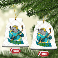Cute Seal Playing Ice Hockey Ceramic Ornament Funny Winter Sports Gift - Wonder Print Shop