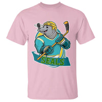 Cute Seal Playing Ice Hockey T Shirt Funny Winter Sports Gift - Wonder Print Shop
