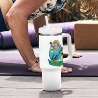 Cute Seal Playing Ice Hockey Tumbler With Handle Funny Winter Sports Gift - Wonder Print Shop