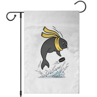 Funny Seal Playing Ice Hockey Garden Flag Winter Sports Gift - Wonder Print Shop
