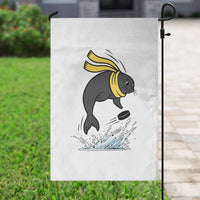 Funny Seal Playing Ice Hockey Garden Flag Winter Sports Gift - Wonder Print Shop