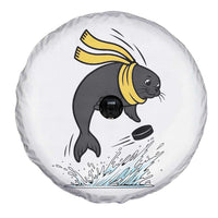 Funny Seal Playing Ice Hockey Spare Tire Cover Winter Sports Gift - Wonder Print Shop