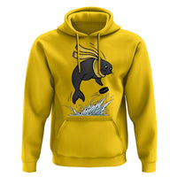 Funny Seal Playing Ice Hockey Hoodie Winter Sports Gift - Wonder Print Shop