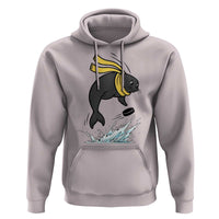 Funny Seal Playing Ice Hockey Hoodie Winter Sports Gift - Wonder Print Shop