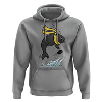 Funny Seal Playing Ice Hockey Hoodie Winter Sports Gift - Wonder Print Shop