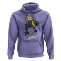 Funny Seal Playing Ice Hockey Hoodie Winter Sports Gift - Wonder Print Shop
