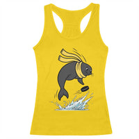Funny Seal Playing Ice Hockey Racerback Tank Top Winter Sports Gift - Wonder Print Shop
