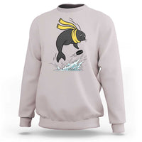 Funny Seal Playing Ice Hockey Sweatshirt Winter Sports Gift - Wonder Print Shop