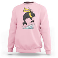 Funny Seal Playing Ice Hockey Sweatshirt Winter Sports Gift - Wonder Print Shop
